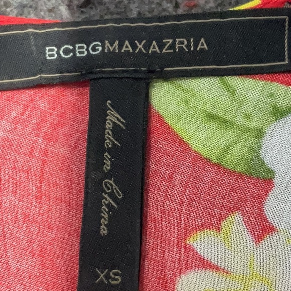 BCBGMaxAzria Flutter Sleeve In Bloom Floral Print Faux Wrap Maxi Dress Size XS - Picture 6 of 8